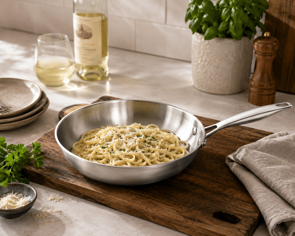 CoreClad 12 IN Tri-Ply Stainless Steel Fry Pan · Malaga