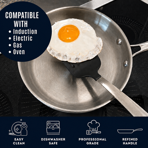 CoreClad 8 IN Tri-Ply Stainless Steel Fry Pan · Malaga