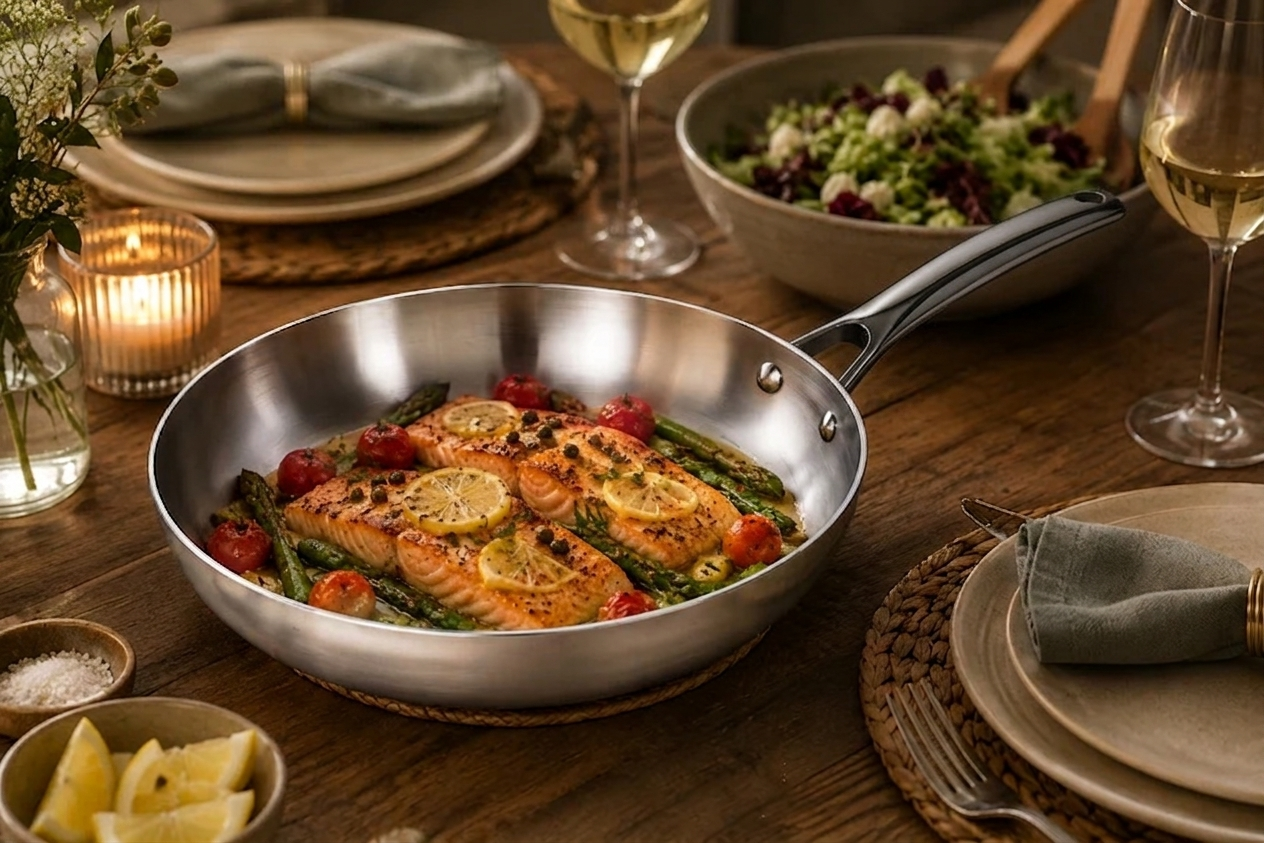 CoreClad 12 IN Tri-Ply Stainless Steel Skillet · Seville