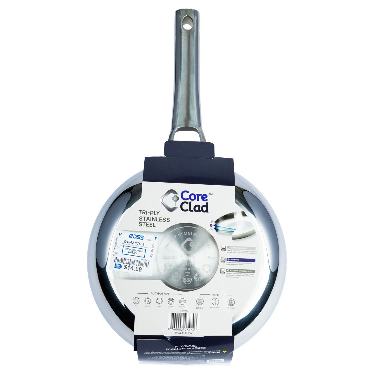 CoreClad 8 IN Tri-Ply Stainless Steel Skillet · Seville