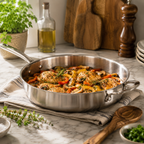 CoreClad Tri-Ply Stainless Steel Saute Pan · 6 Quart · Seville · With Glass Lid