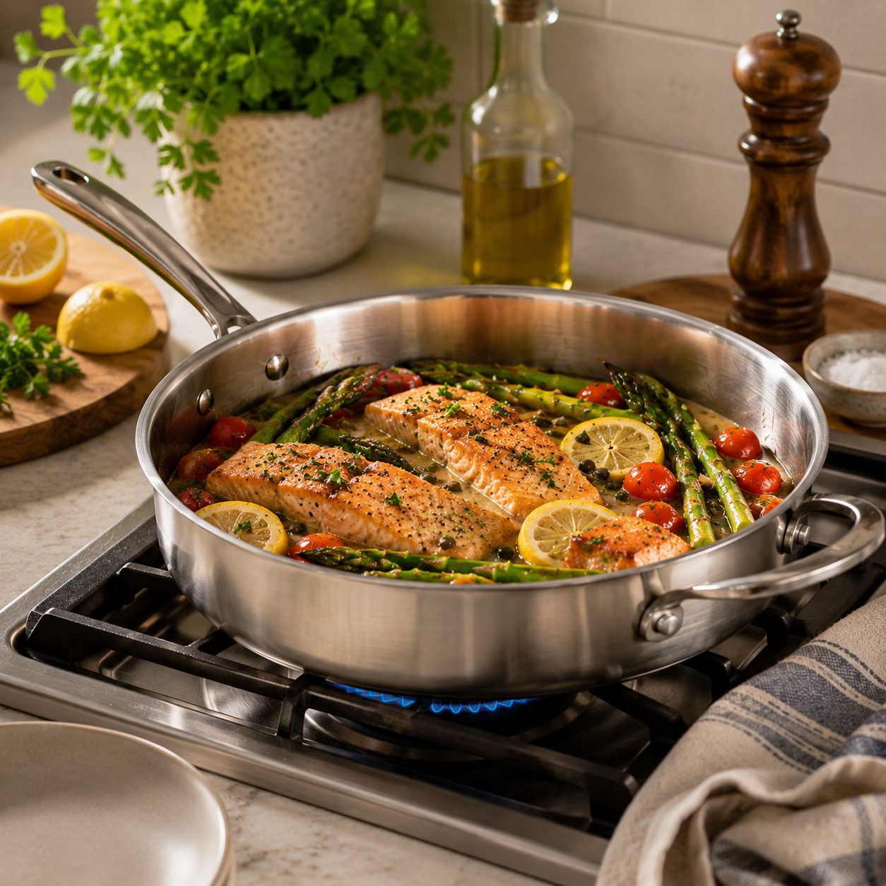 CoreClad 4.2 QT Tri-Ply Stainless Steel Saute Pan · Seville