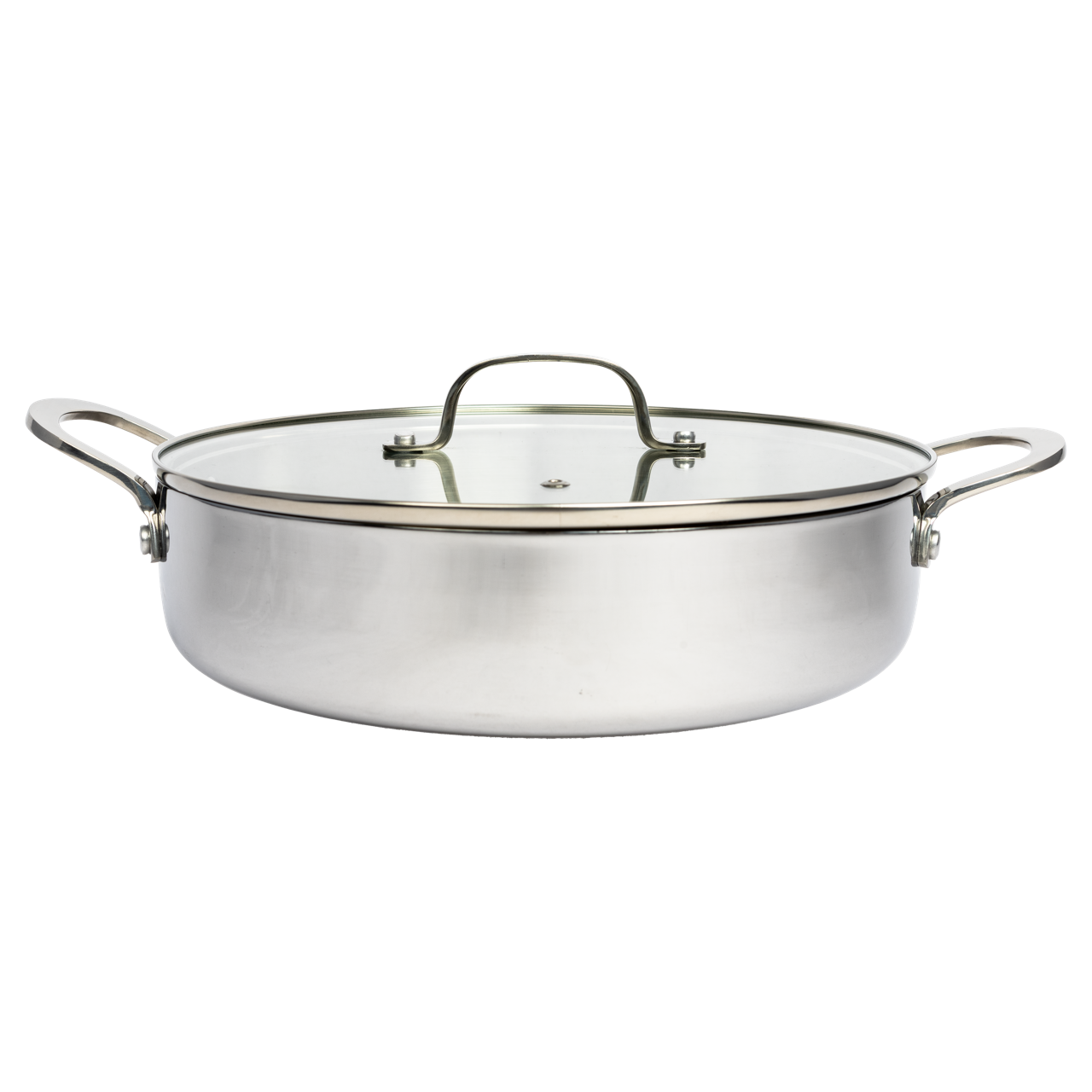 CoreClad 4.2 QT Tri-Ply Stainless Steel Low Casserole with Lid · Seville