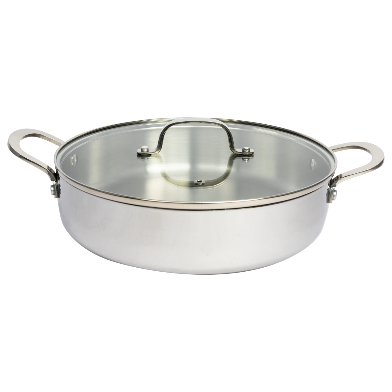 CoreClad 4.2 QT Tri-Ply Stainless Steel Low Casserole with Lid · Seville