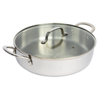 CoreClad 4.2 QT Tri-Ply Stainless Steel Low Casserole with Lid · Seville