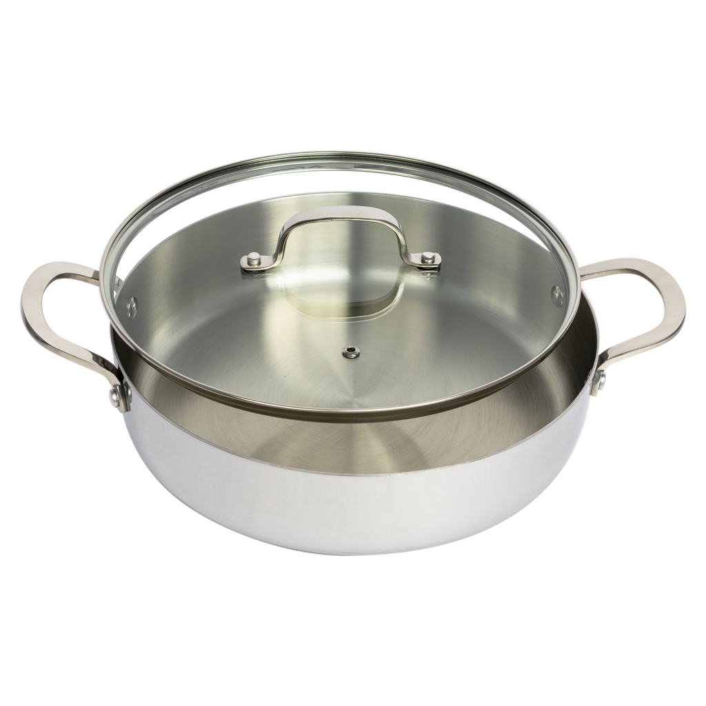 CoreClad 4.2 QT Tri-Ply Stainless Steel Low Casserole with Lid · Seville