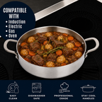 CoreClad 4.2 QT Tri-Ply Stainless Steel Low Casserole with Lid · Seville