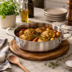 CoreClad 4.2 QT Tri-Ply Stainless Steel Low Casserole with Lid · Seville
