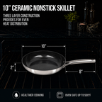 CoreClad 10 IN Tri-Ply Stainless Steel PFAS-Free Nonstick Skillet · Seville