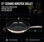 CoreClad 12 IN Tri-Ply Stainless Steel PFAS-Free Nonstick Skillet · Seville
