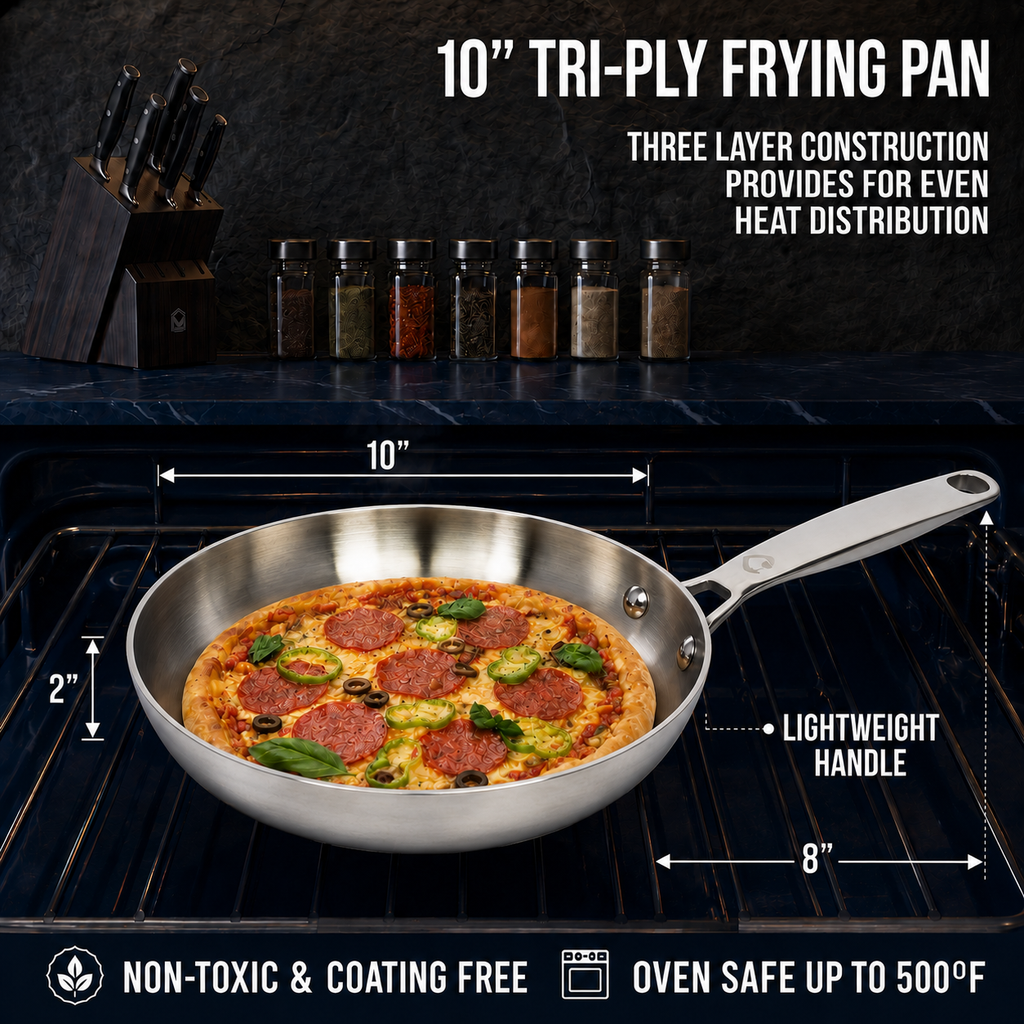 CoreClad 10 IN Tri-Ply Stainless Steel Fry Pan · Malaga