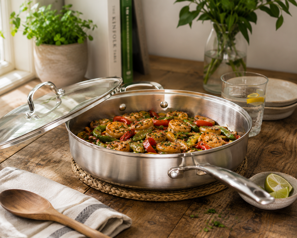 CoreClad 4.2 QT Tri-Ply Stainless Steel Saute Pan · Malaga
