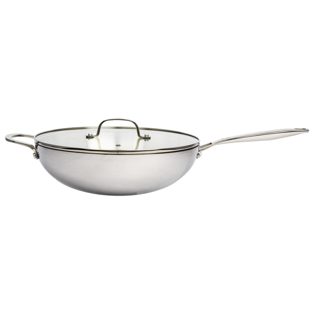 CoreClad 5 QT Tri-Ply Stainless Steel Wok · Malaga