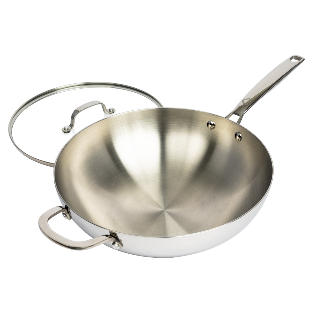 CoreClad 5 QT Tri-Ply Stainless Steel Wok · Malaga