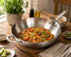 CoreClad 5 QT Tri-Ply Stainless Steel Wok · Malaga