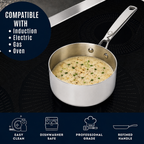 CoreClad 1.5 QT Tri-Ply Stainless Steel Sauce Pan · Malaga