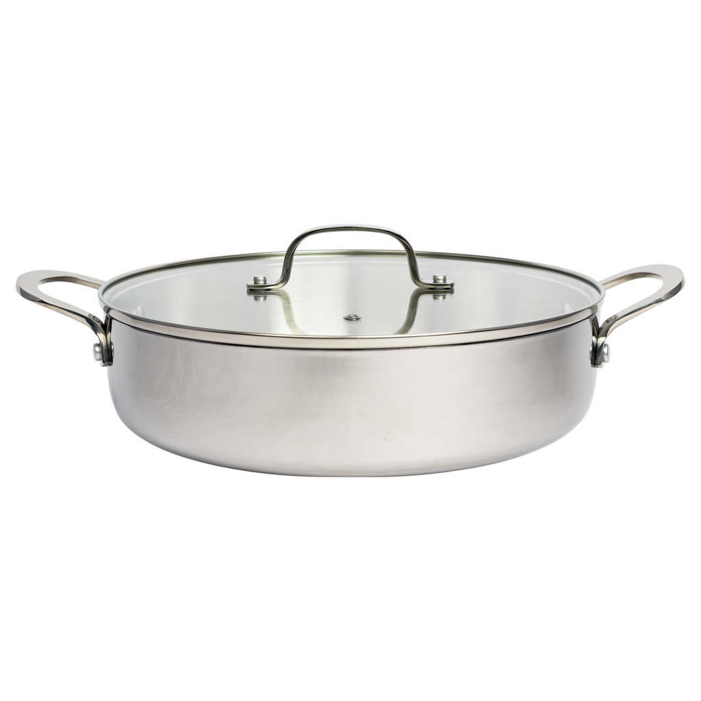 CoreClad 4.2 QT Tri-Ply Stainless Steel Low Casserole · Malaga
