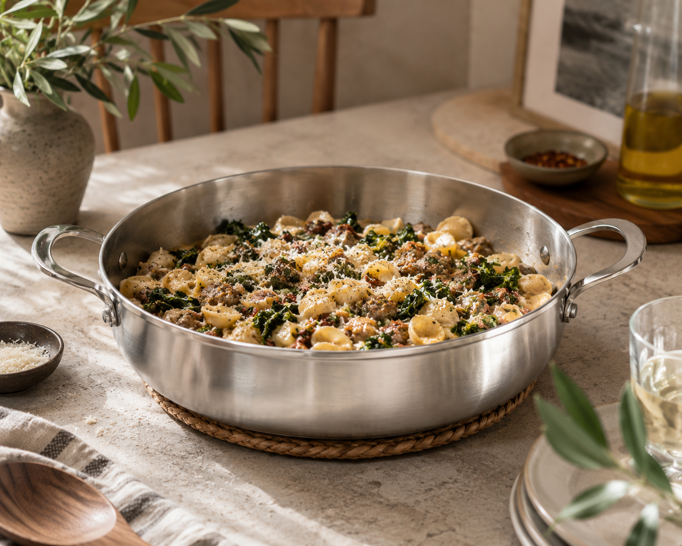 CoreClad 4.2 QT Tri-Ply Stainless Steel Low Casserole · Malaga