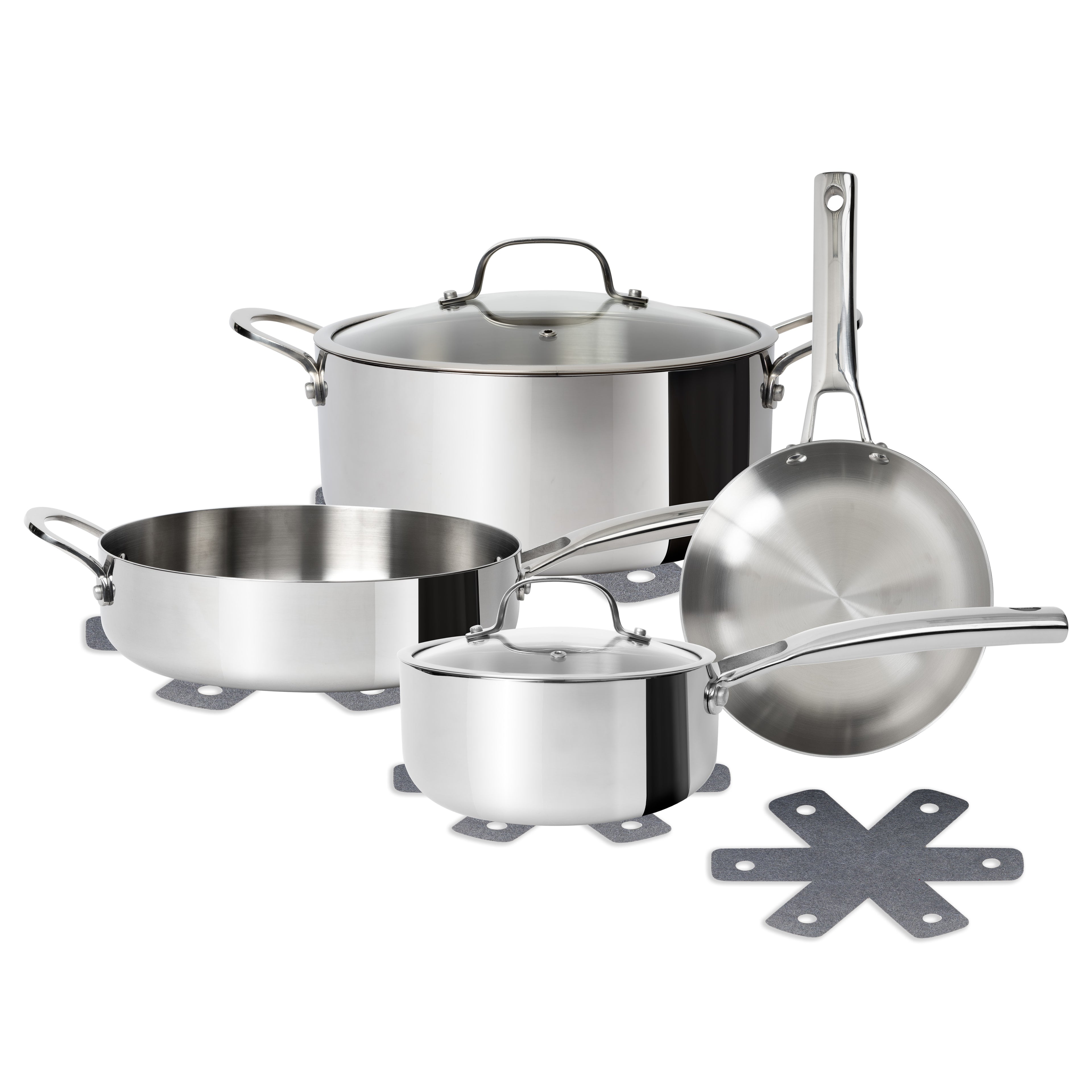 CoreClad Tri-Ply Stainless Steel Cookware Set · Seville · 10 Piece and 13 Piece