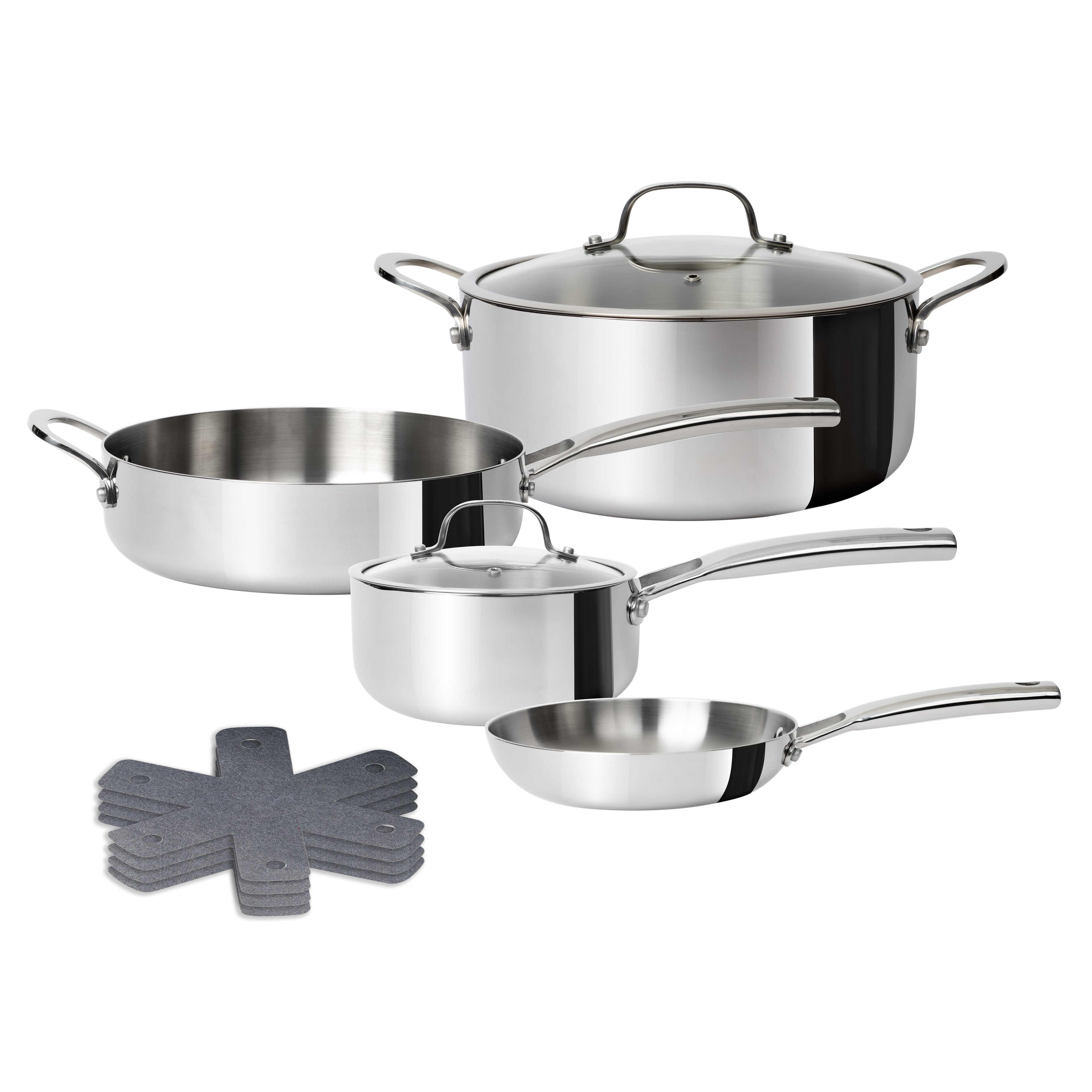 CoreClad Tri-Ply Stainless Steel Cookware Set · Seville · 10 Piece and 13 Piece