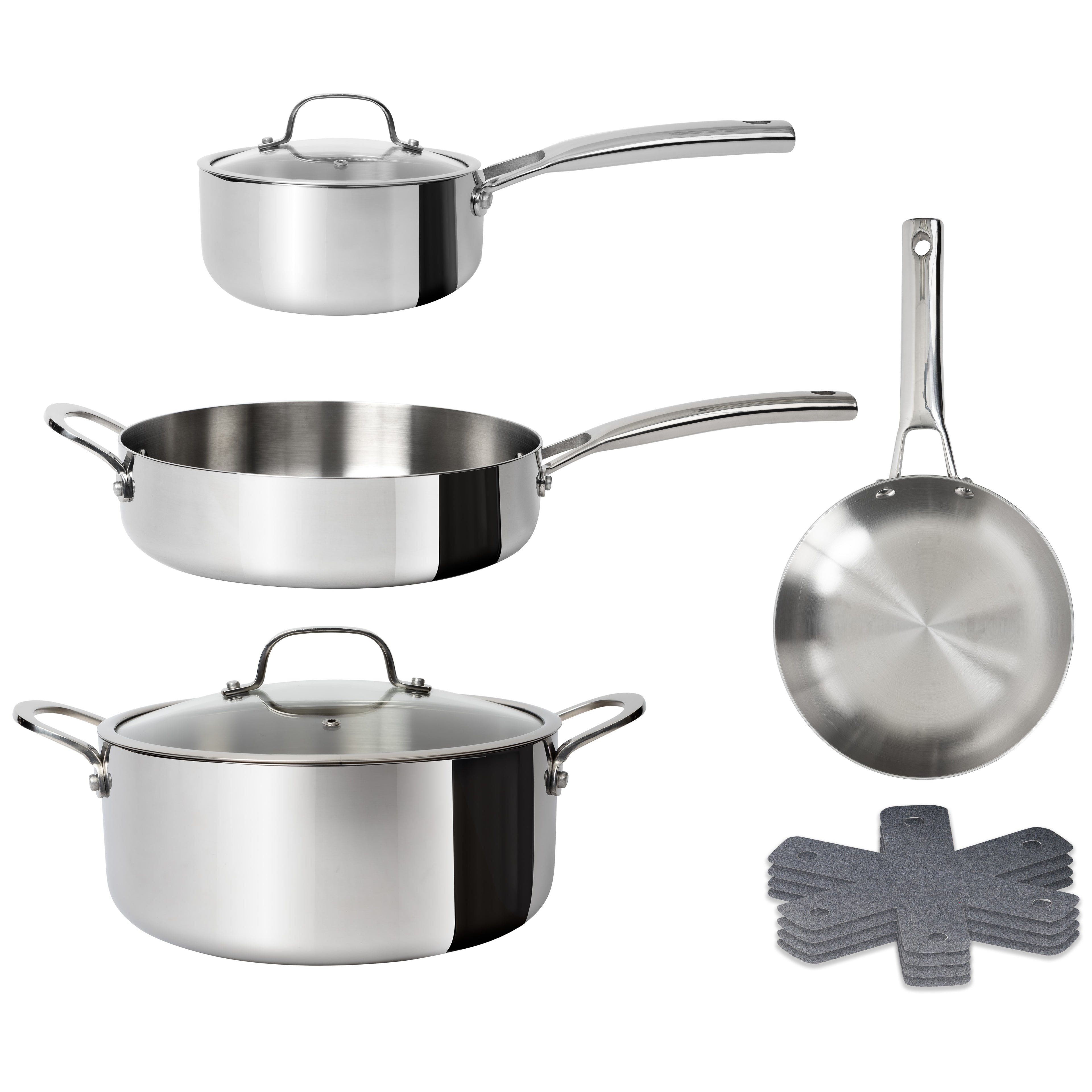 CoreClad Tri-Ply Stainless Steel Cookware Set · Seville · 10 Piece and 13 Piece