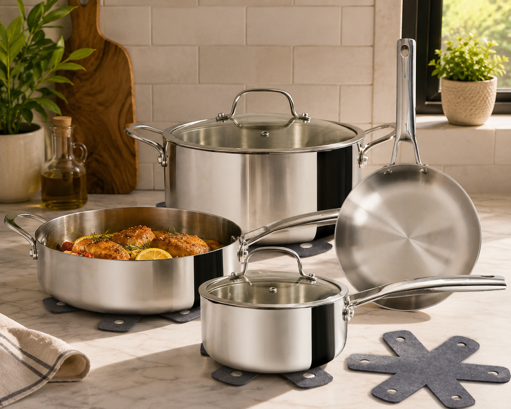 CoreClad Tri-Ply Stainless Steel Cookware Set · Seville · 10 Piece