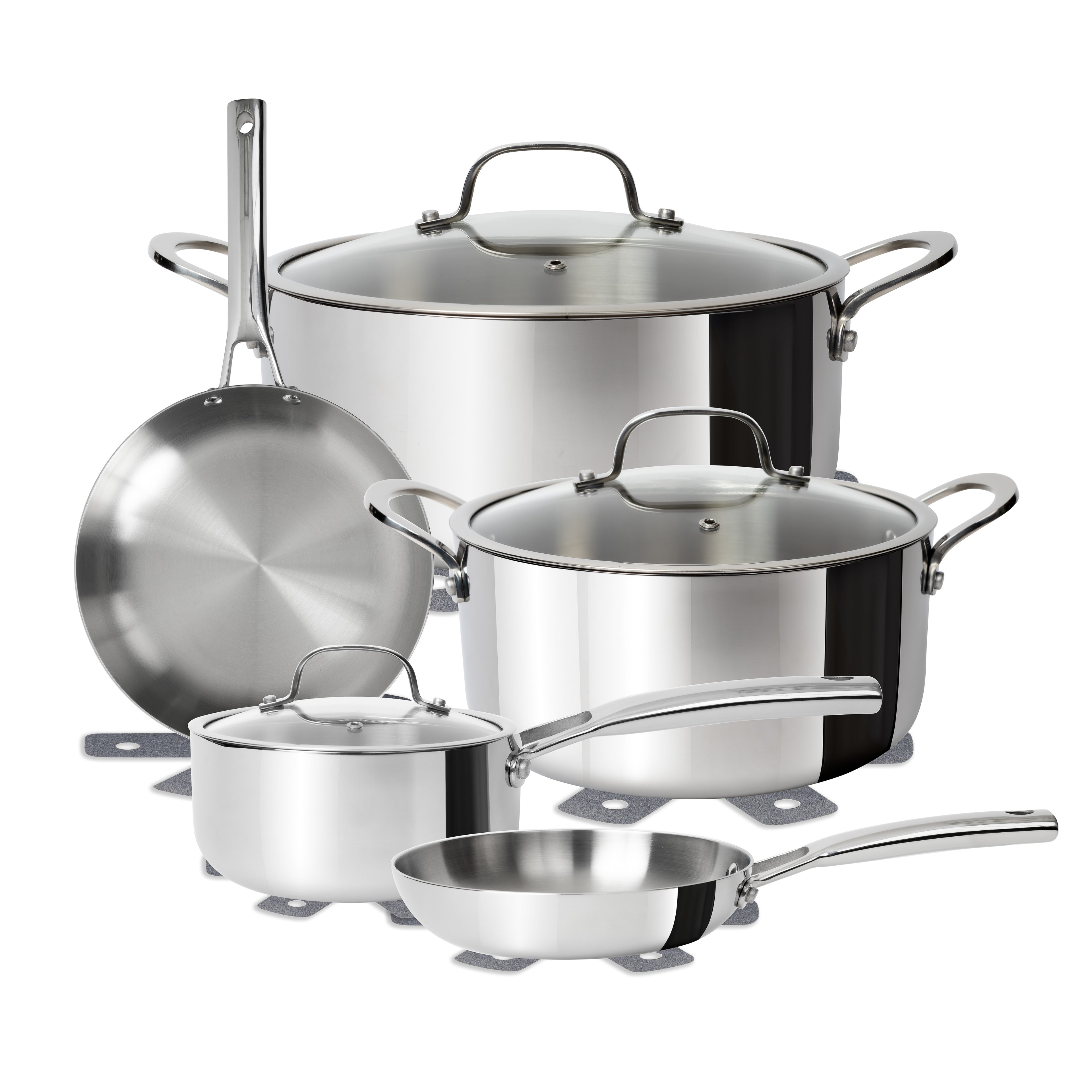 CoreClad Tri-Ply Stainless Steel Cookware Set · Seville · 10 Piece and 13 Piece