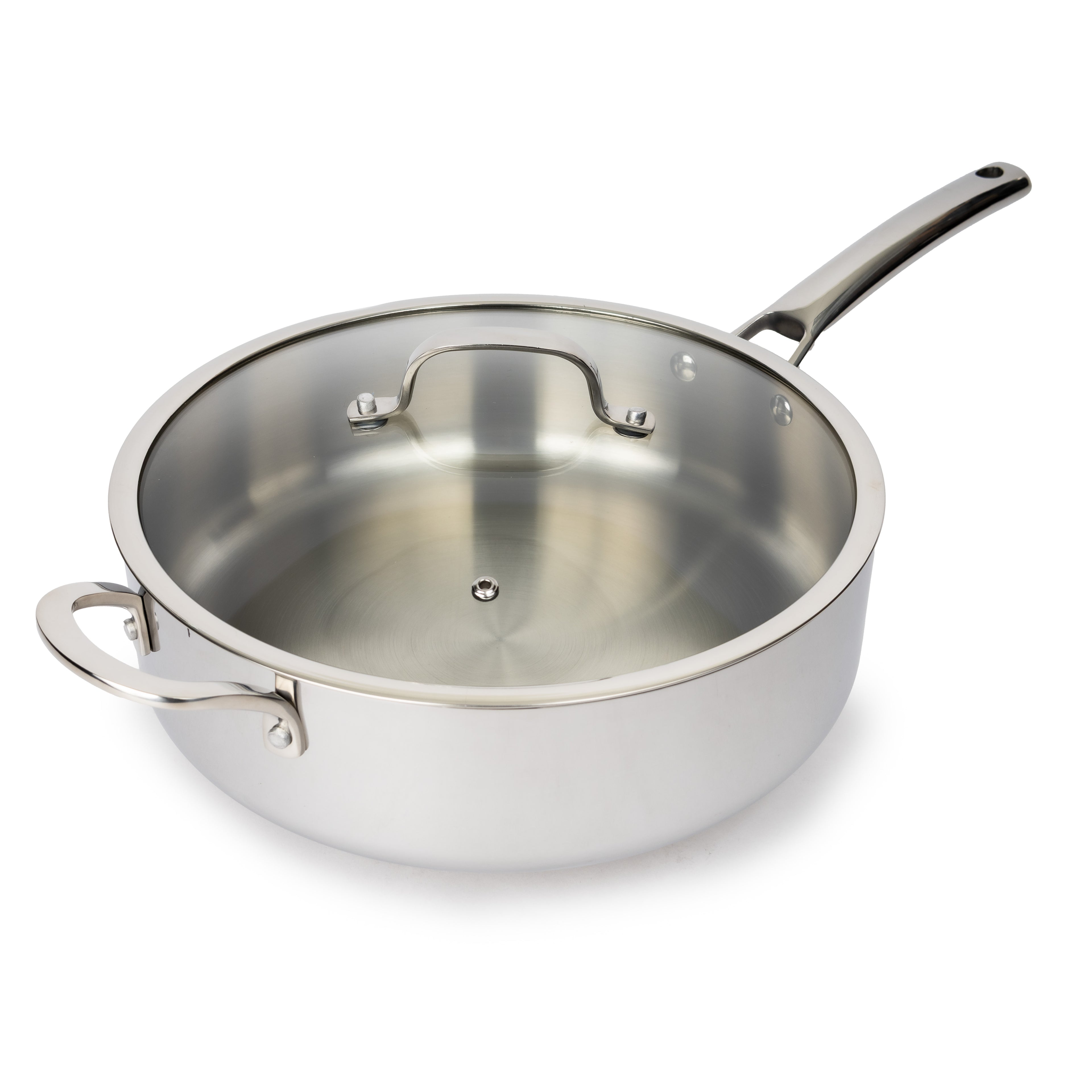 CoreClad Tri-Ply Stainless Steel Saute Pan · 6 Quart · Seville · With Glass Lid