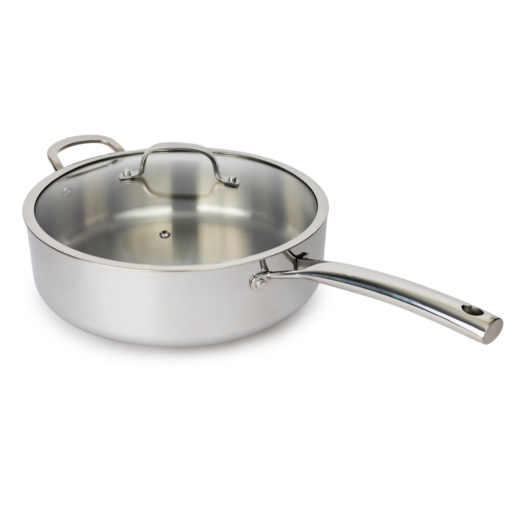 CoreClad Tri-Ply Stainless Steel Saute Pan · 6 Quart · Seville · With Glass Lid