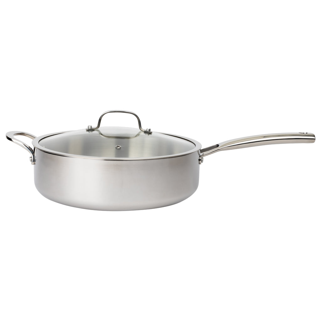 CoreClad Tri-Ply Stainless Steel Saute Pan · 6 Quart · Seville · With Glass Lid