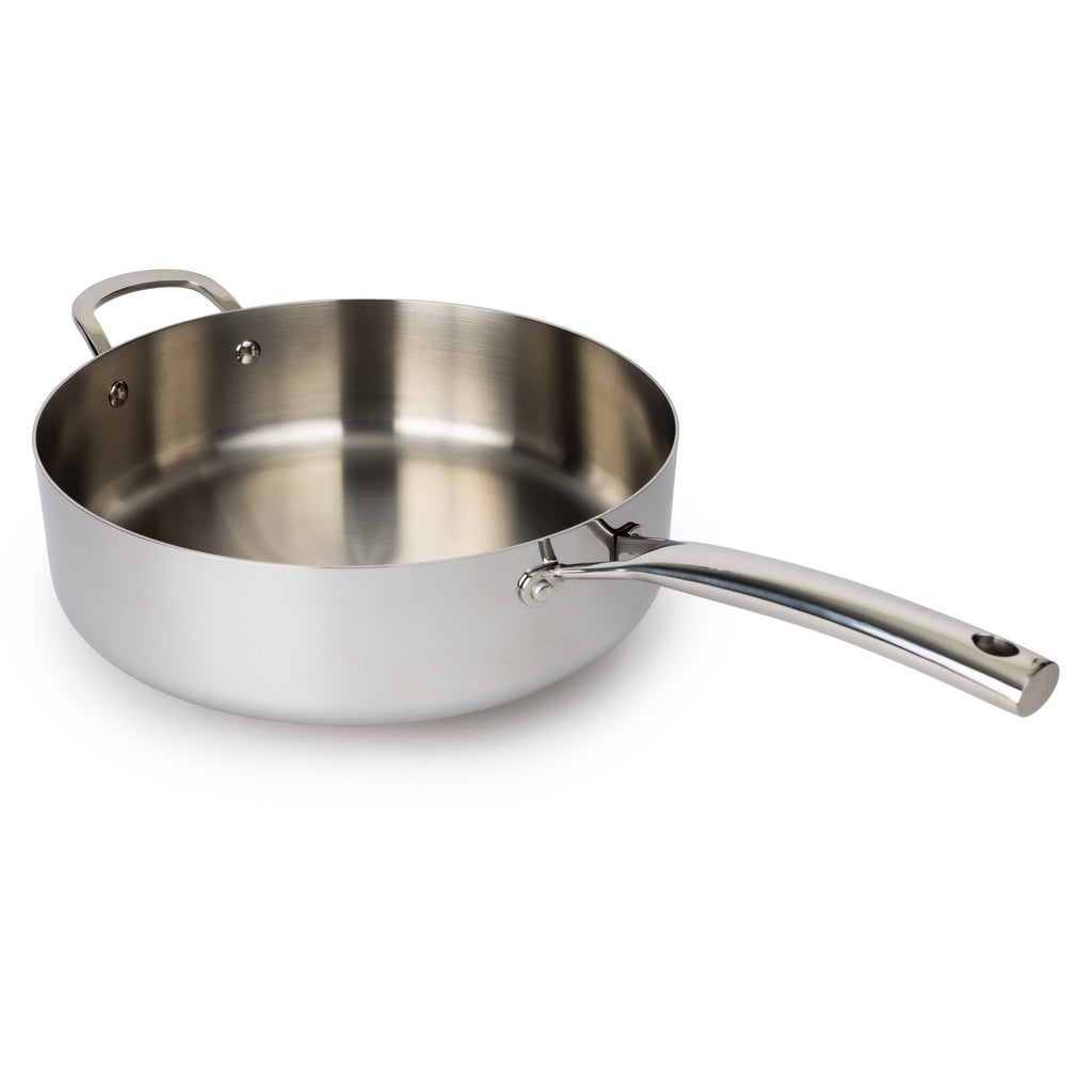 CoreClad Tri-Ply Stainless Steel Saute Pan · 6 Quart · Seville · With Glass Lid