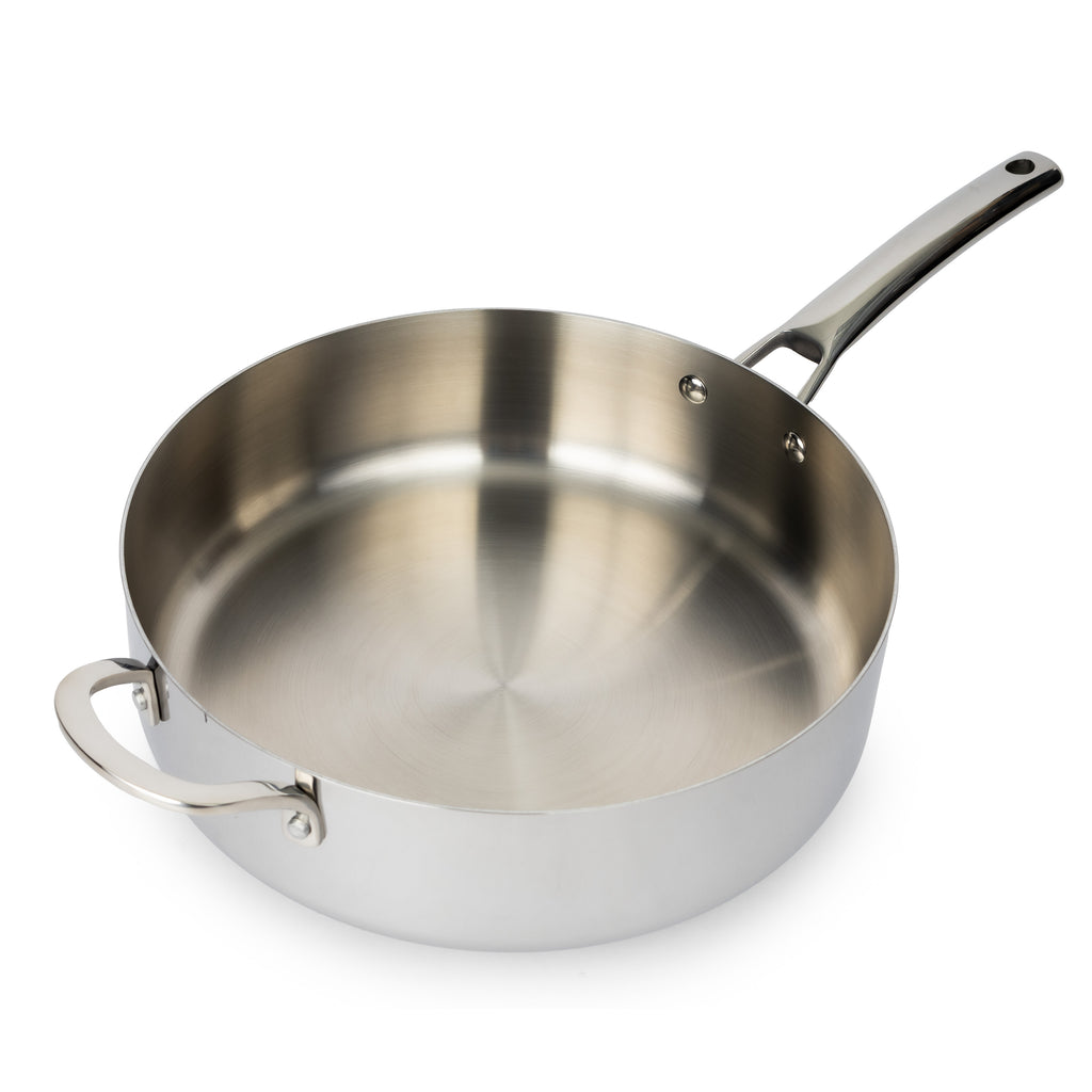 CoreClad Tri-Ply Stainless Steel Saute Pan · 6 Quart · Seville · With Glass Lid