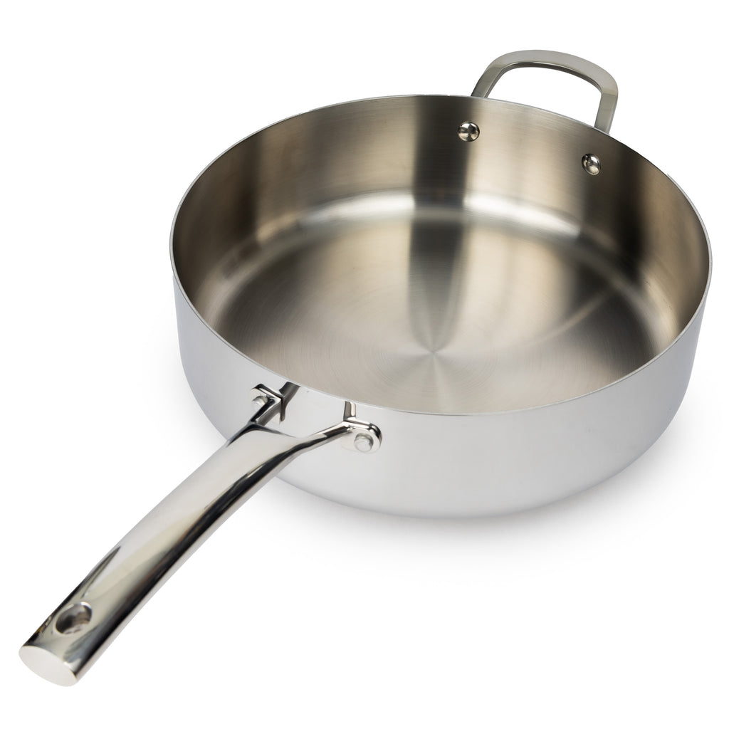 CoreClad Tri-Ply Stainless Steel Saute Pan · 6 Quart · Seville · With Glass Lid
