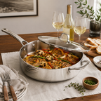 CoreClad Tri-Ply Stainless Steel Saute Pan · 6 Quart · Seville · With Glass Lid