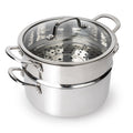 CoreClad Tri-Ply Stainless Steel 5 Quart Casserole and Steamer Set · Seville · With Glass Lid
