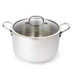 CoreClad Tri-Ply Stainless Steel Stock Pot · Seville · With Glass Lid · 8 QT and 12 QT