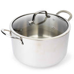 CoreClad Tri-Ply Stainless Steel Stock Pot · Seville · With Glass Lid · 8 QT and 12 QT