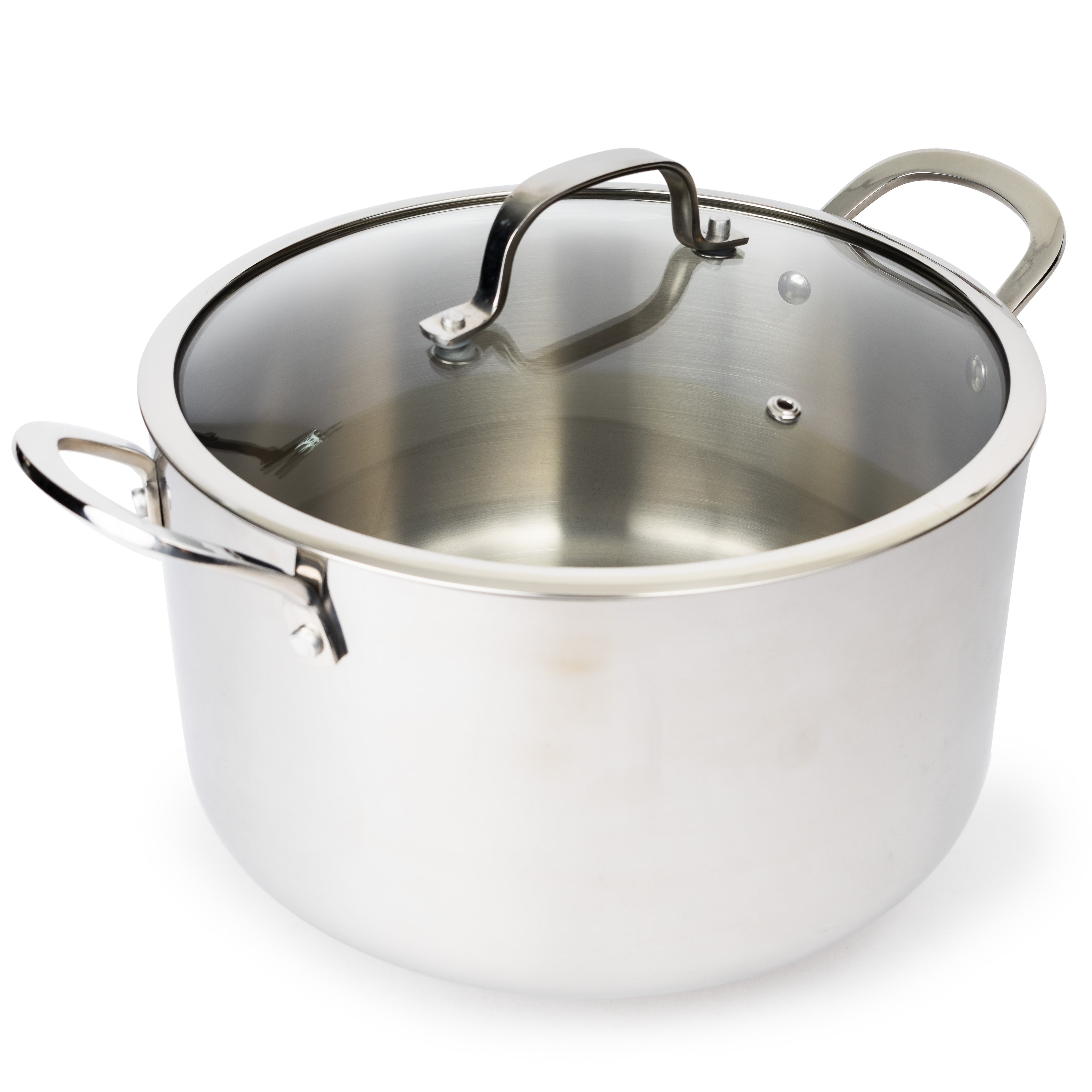 CoreClad Tri-Ply Stainless Steel Stock Pot · Seville · With Glass Lid · 8 QT and 12 QT