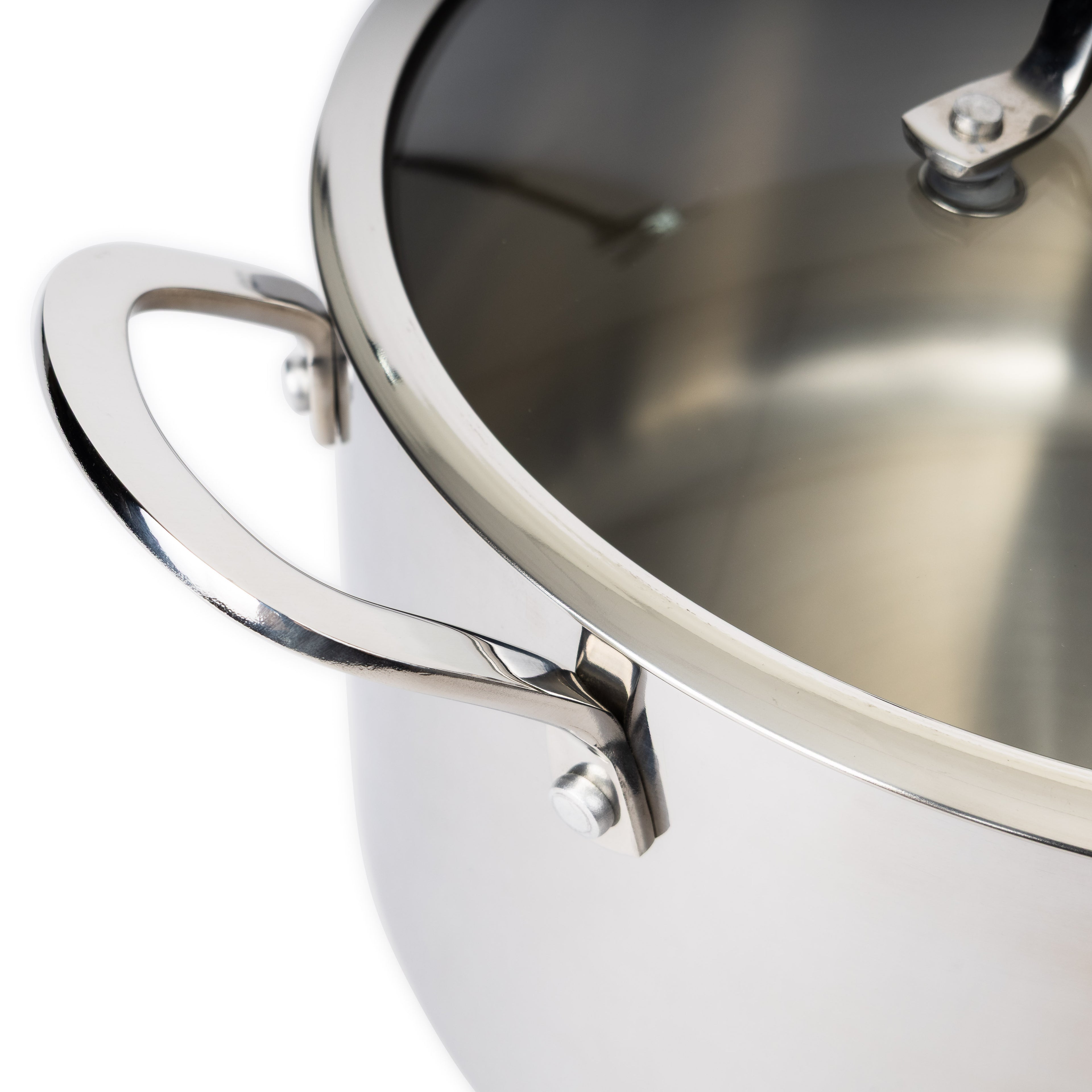 CoreClad Tri-Ply Stainless Steel Stock Pot · Seville · With Glass Lid · 8 QT and 12 QT