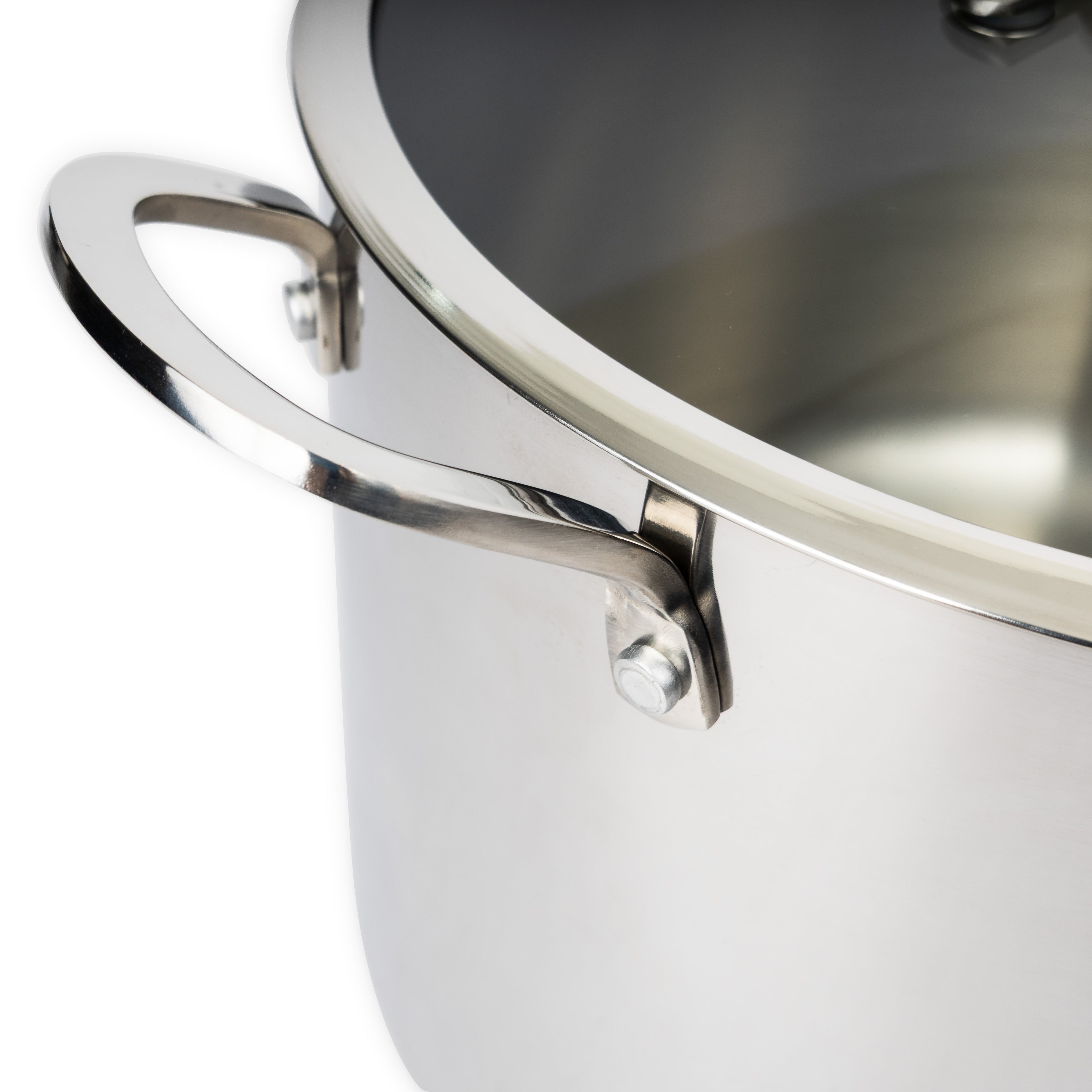 CoreClad Tri-Ply Stainless Steel Stock Pot · Seville · With Glass Lid · 8 QT and 12 QT