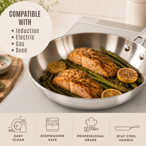 CoreClad Tri-Ply Stainless Steel Skillet Uncoated Set · 2 Piece · Seville · 9" and 11"