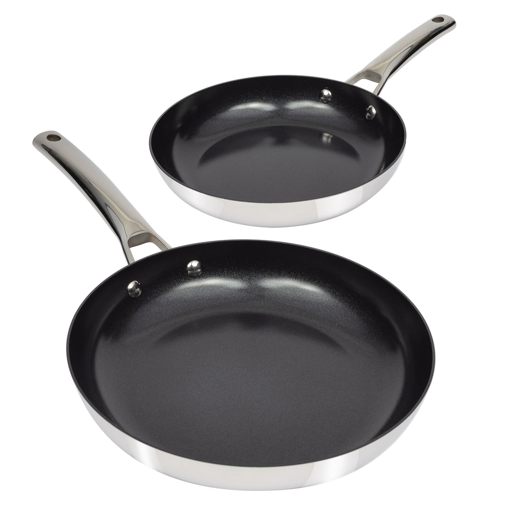 CoreClad Tri-Ply Stainless Steel Skillet Set · 2 Piece · Seville · 9" and 11"