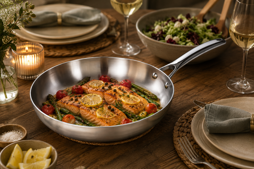 CoreClad 8 IN Tri-Ply Stainless Steel Skillet · Seville