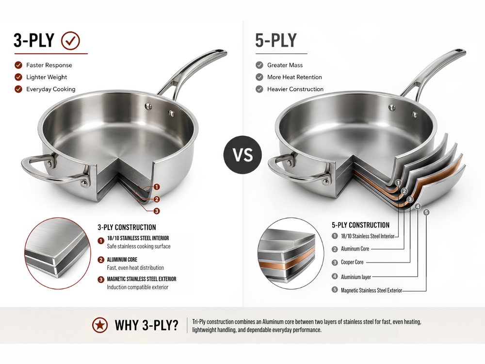 5-Ply Cookware Construction